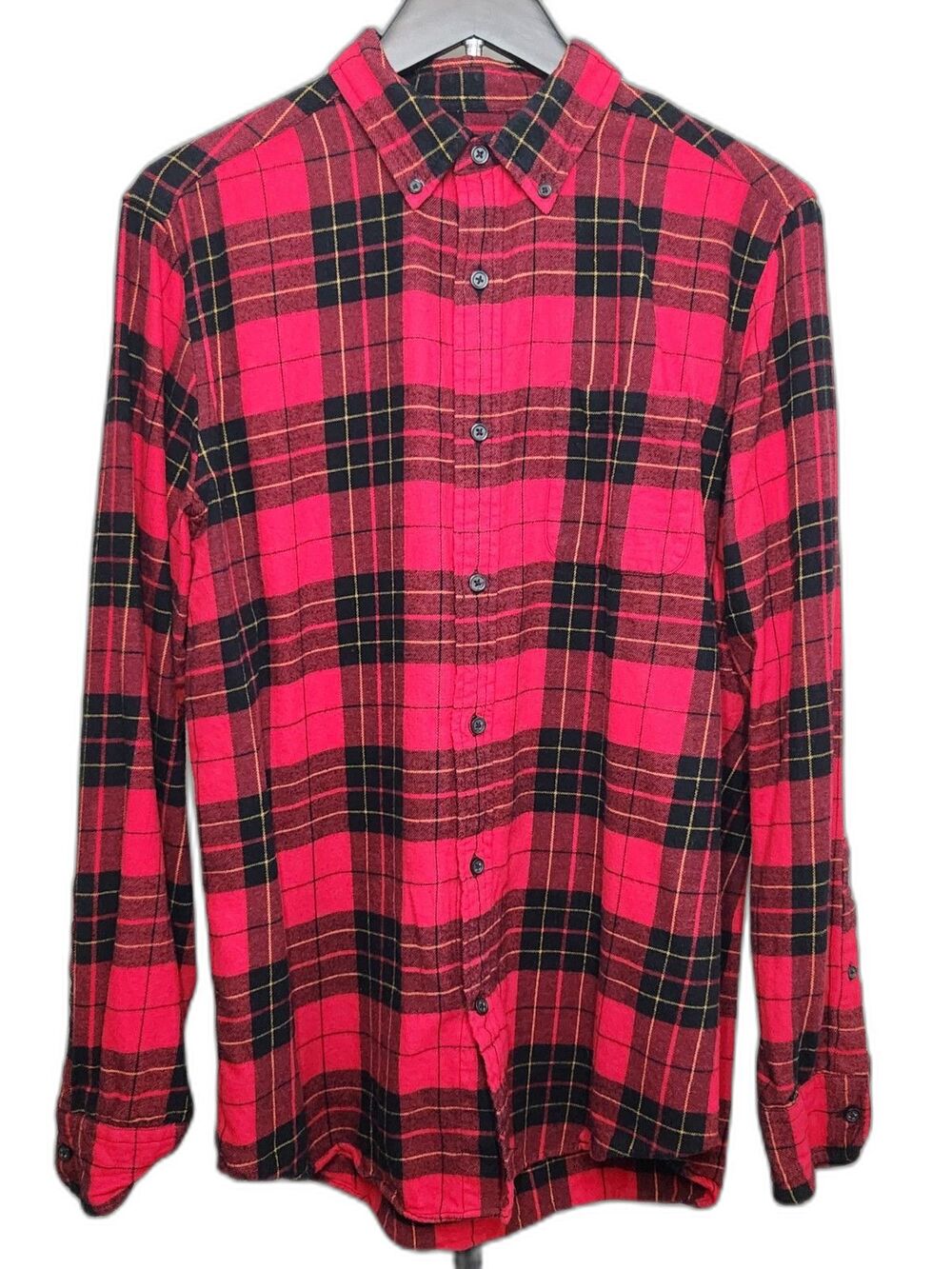 St. John's Bay Long Sleeve Red Plaid Button Down Men L Western Y2K Super Soft